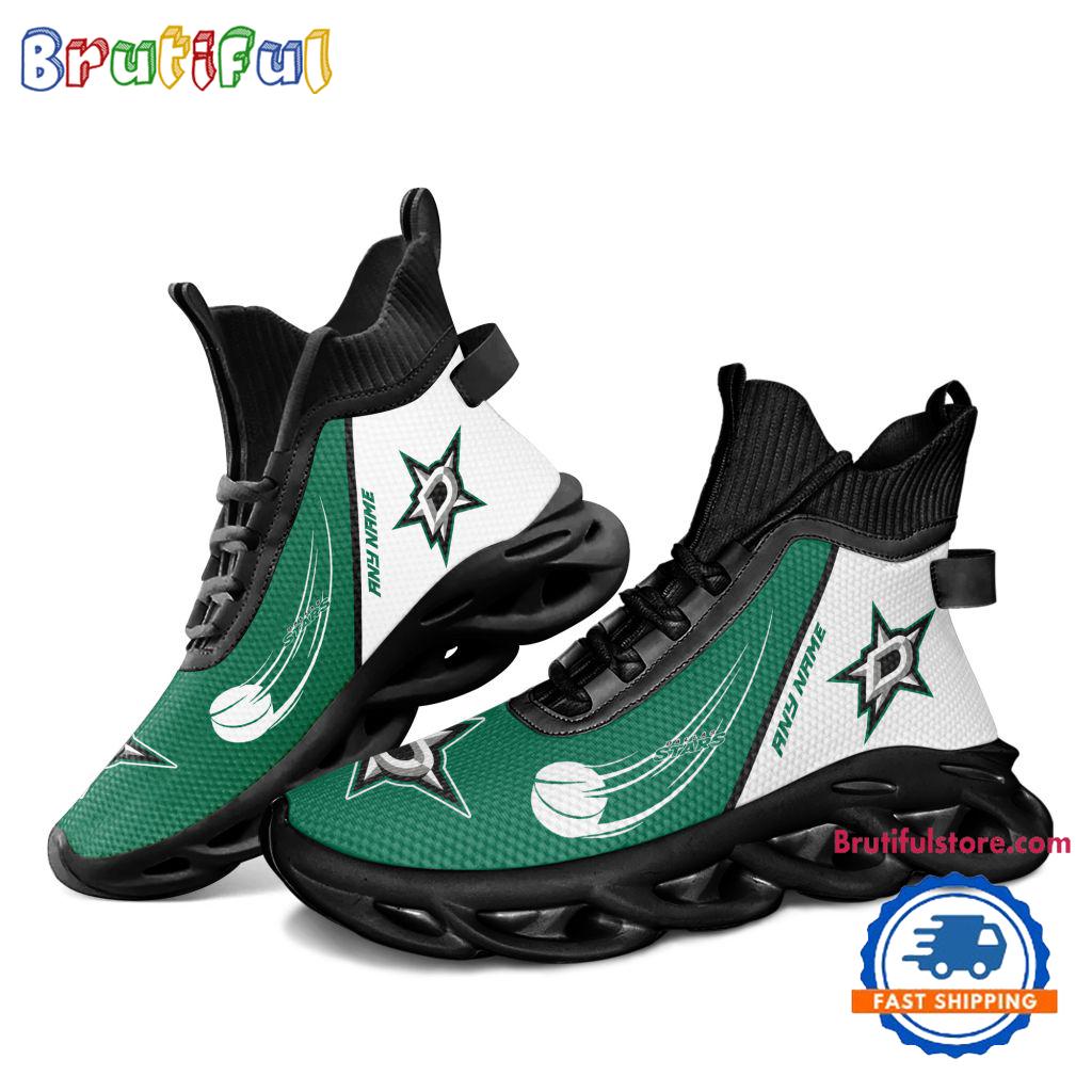 NHL Dallas Stars Custom Name High Top Max Soul Shoes, Hockey Team Design Shoes Sneaker