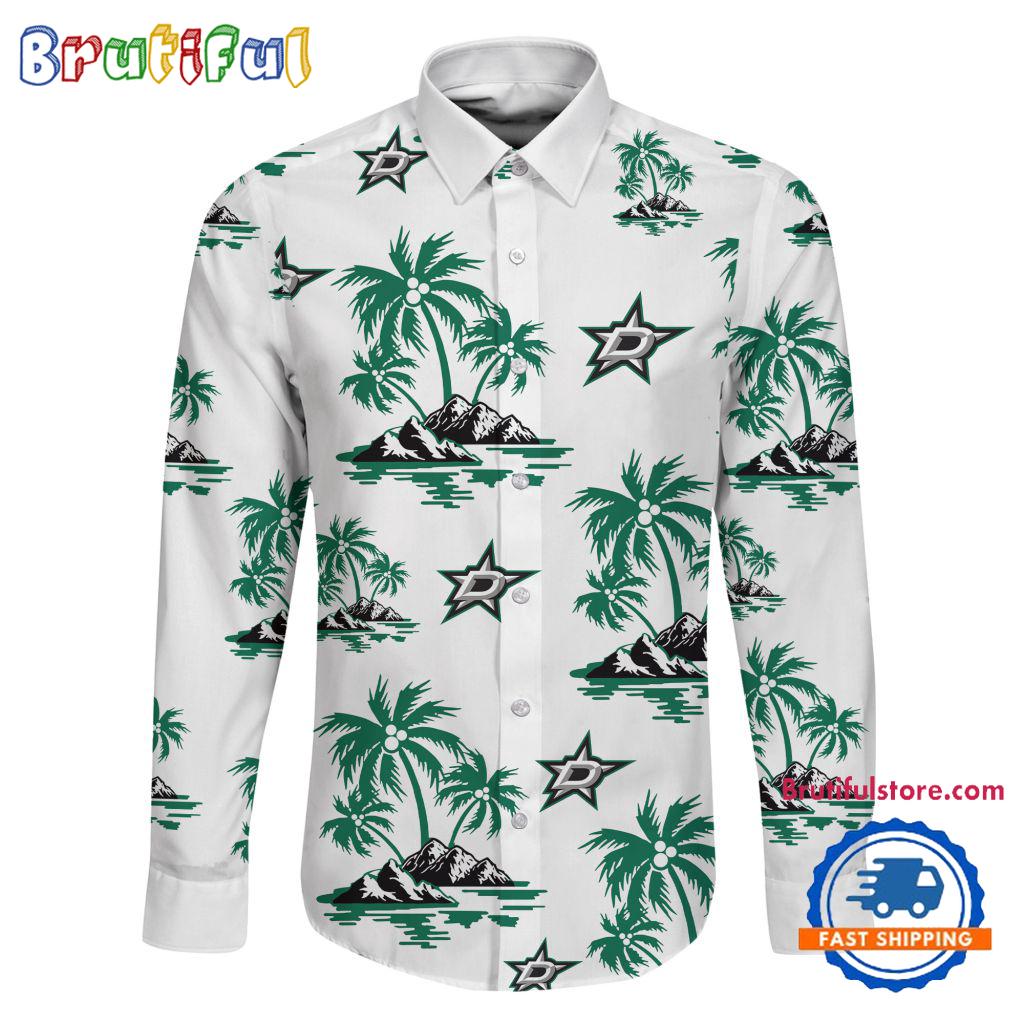 NHL Dallas Stars Special Hockey Long Sleeve Hawaiian Design Button Shirt
