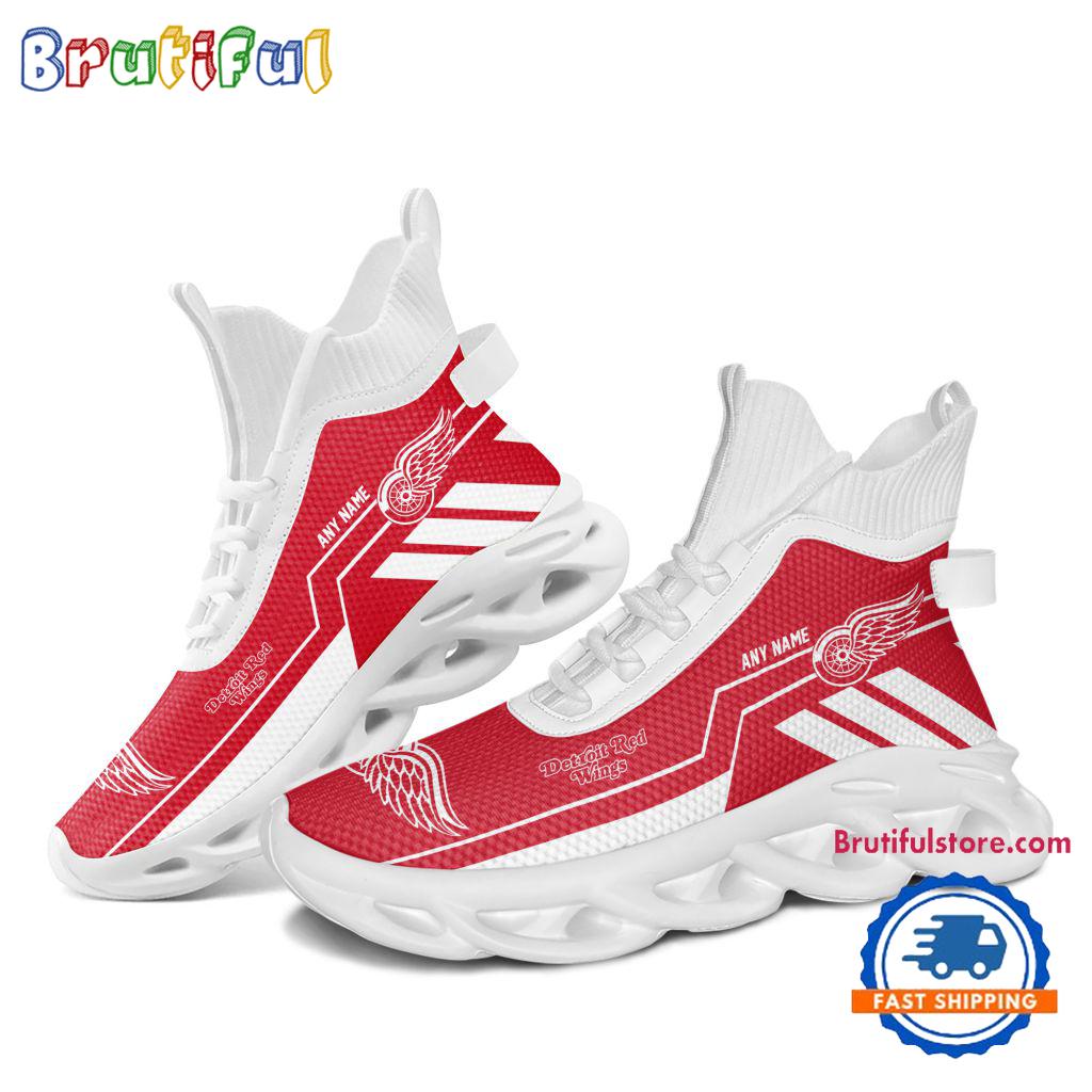 NHL Detroit Red Wings Personalized Name Hockey Team Design High Top Max Soul Shoes