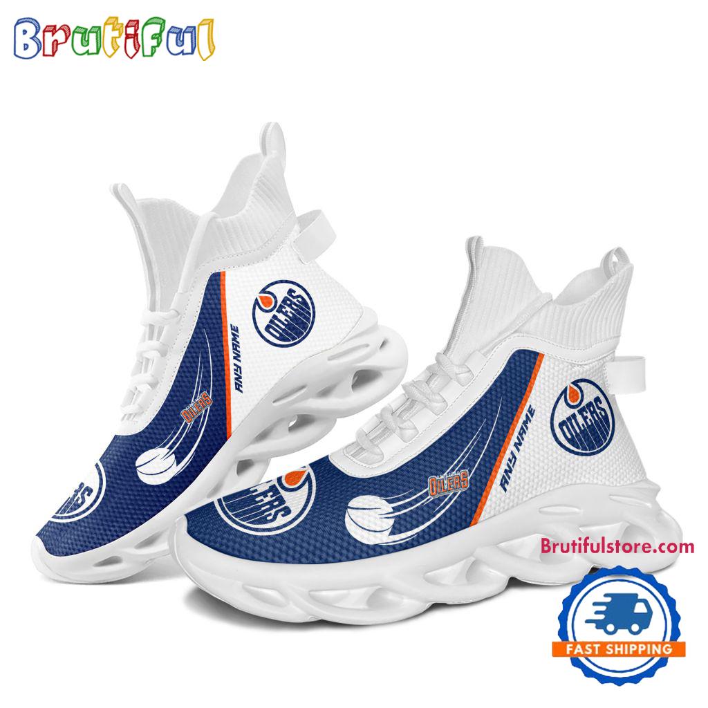 NHL Edmonton Oilers Custom Name High Top Max Soul Shoes, Hockey Team Design Shoes Sneaker