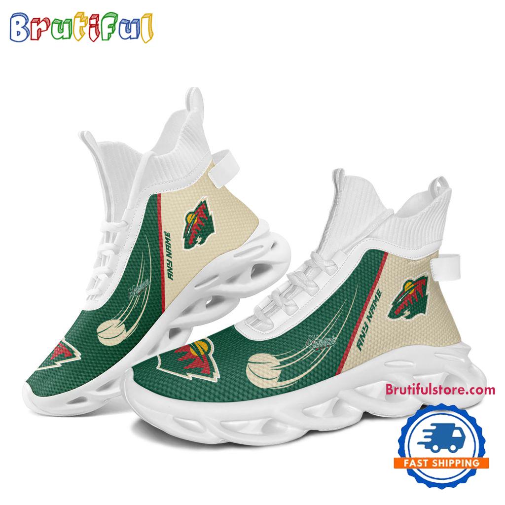 NHL Minnesota Wild Custom Name High Top Max Soul Shoes, Hockey Team Design Shoes Sneaker