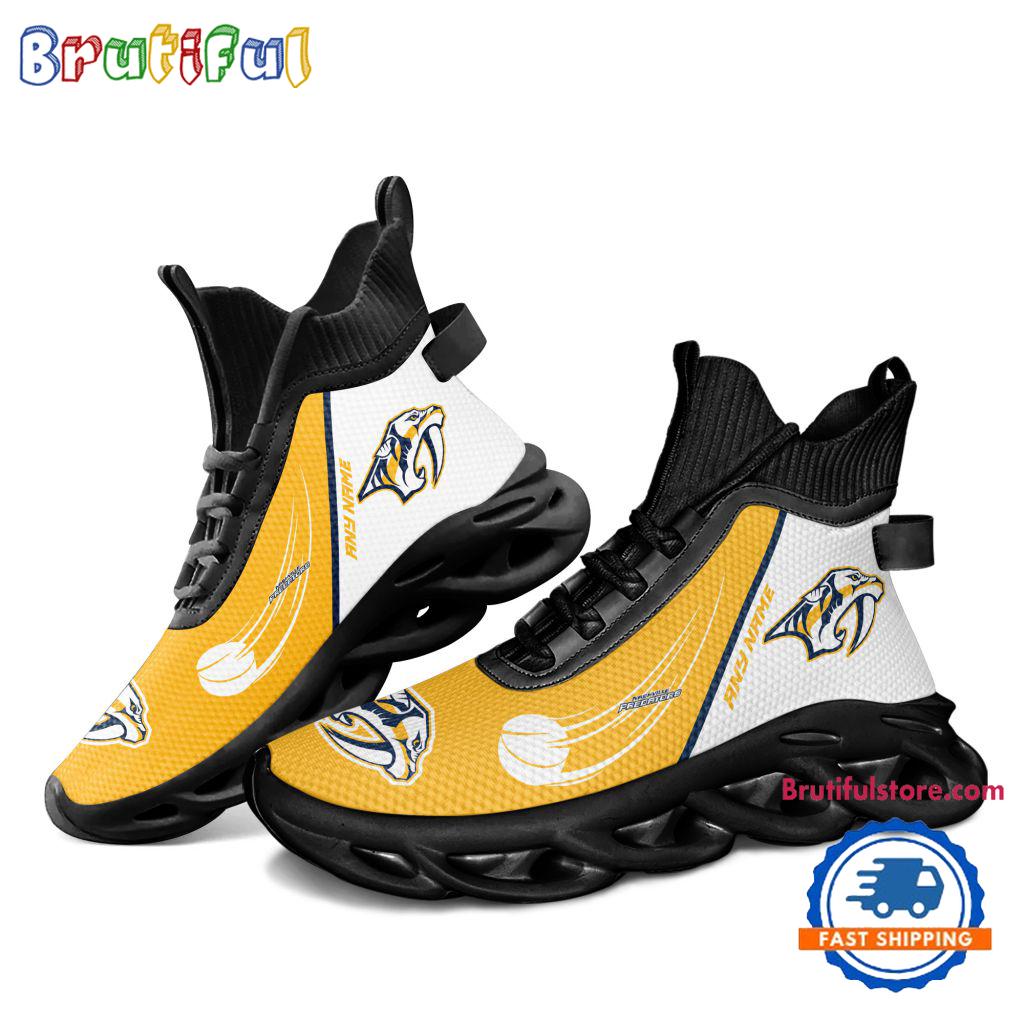 NHL Nashville Predators Custom Name High Top Max Soul Shoes, Hockey Team Design Shoes Sneaker