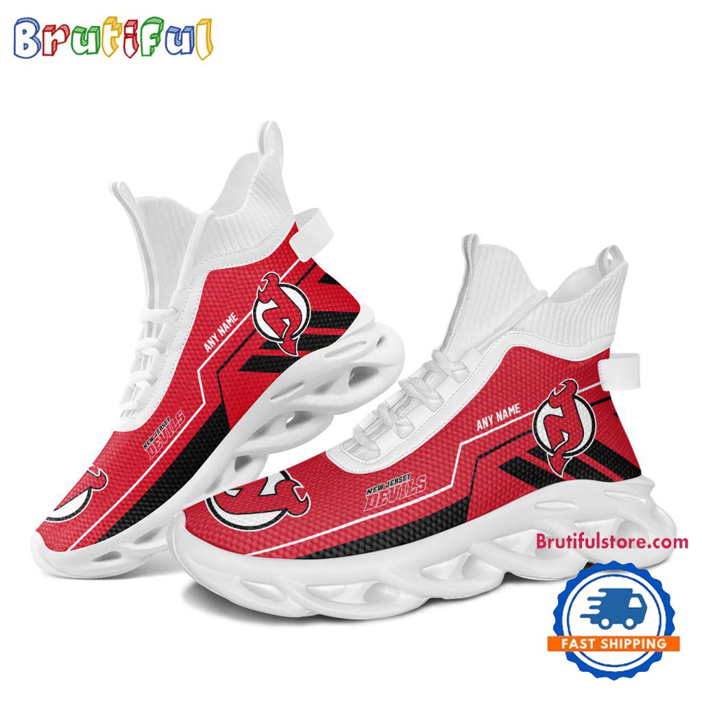 NHL New Jersey Devils Personalized Name Hockey Team Design High Top Max Soul Shoes