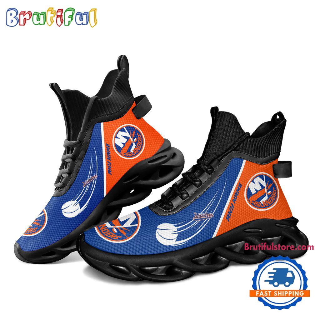 NHL New York Islanders Custom Name High Top Max Soul Shoes, Hockey Team Design Shoes Sneaker