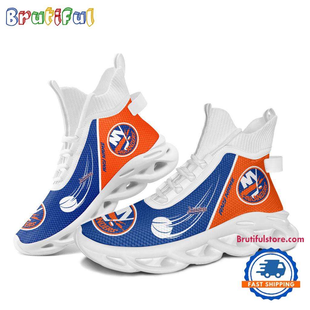 NHL New York Islanders Custom Name High Top Max Soul Shoes, Hockey Team Design Shoes Sneaker