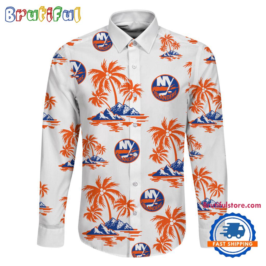 NHL New York Islanders Special Hockey Long Sleeve Hawaiian Design Button Shirt