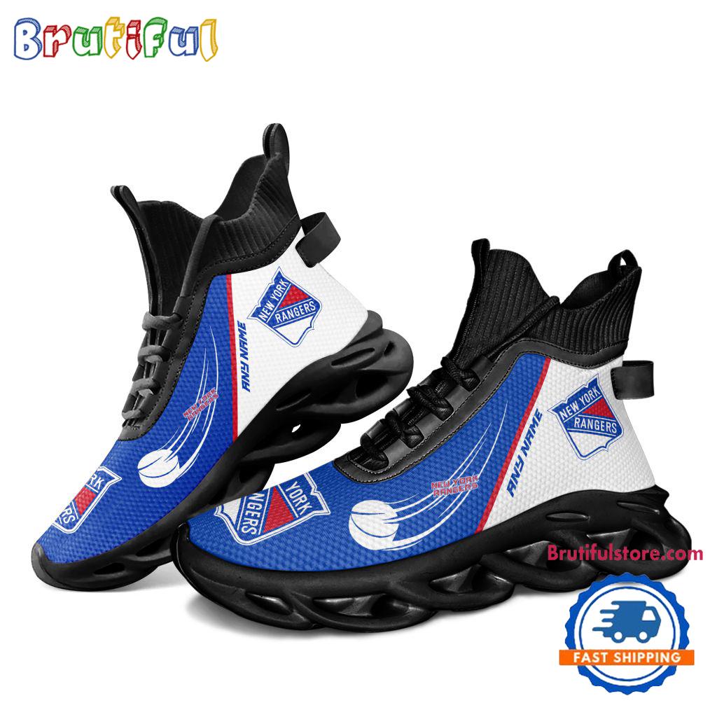 NHL New York Rangers Custom Name High Top Max Soul Shoes, Hockey Team Design Shoes Sneaker