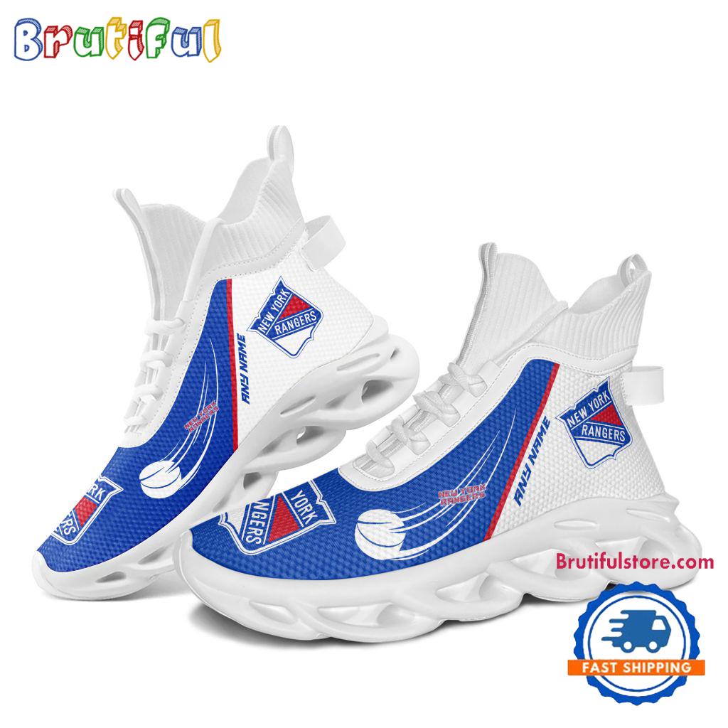 NHL New York Rangers Custom Name High Top Max Soul Shoes, Hockey Team Design Shoes Sneaker