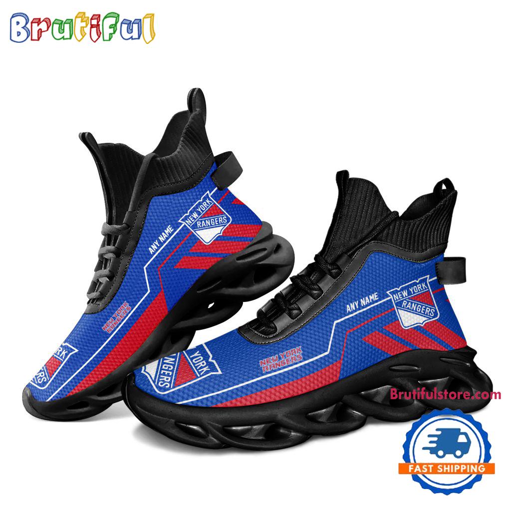 NHL New York Rangers Personalized Name Hockey Team Design High Top Max Soul Shoes