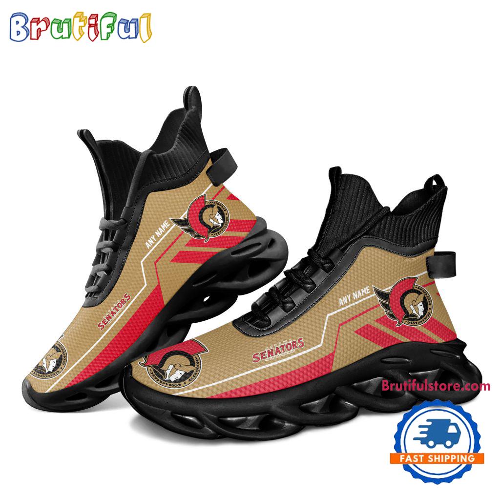 NHL Ottawa Senators Personalized Name Hockey Team Design High Top Max Soul Shoes