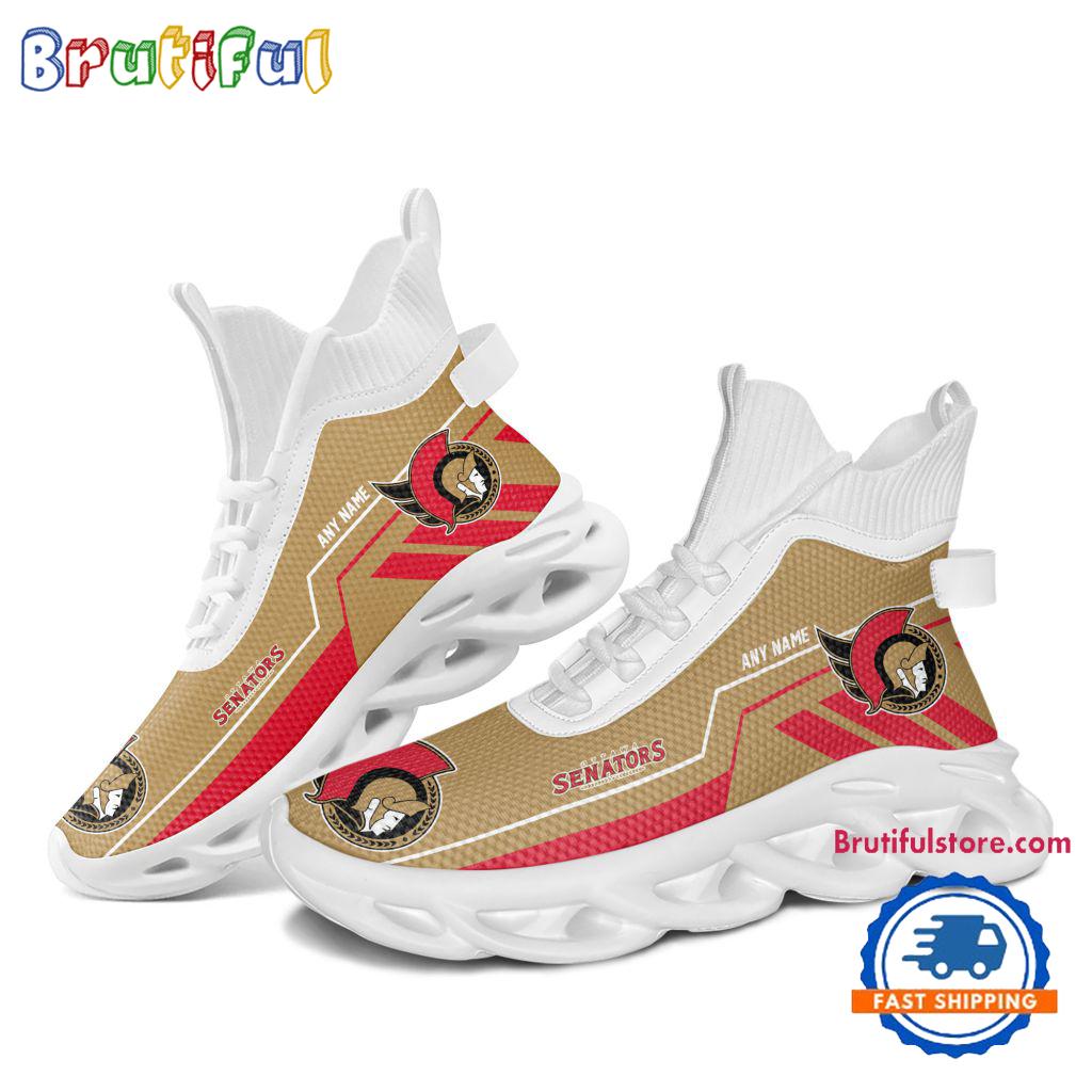 NHL Ottawa Senators Personalized Name Hockey Team Design High Top Max Soul Shoes