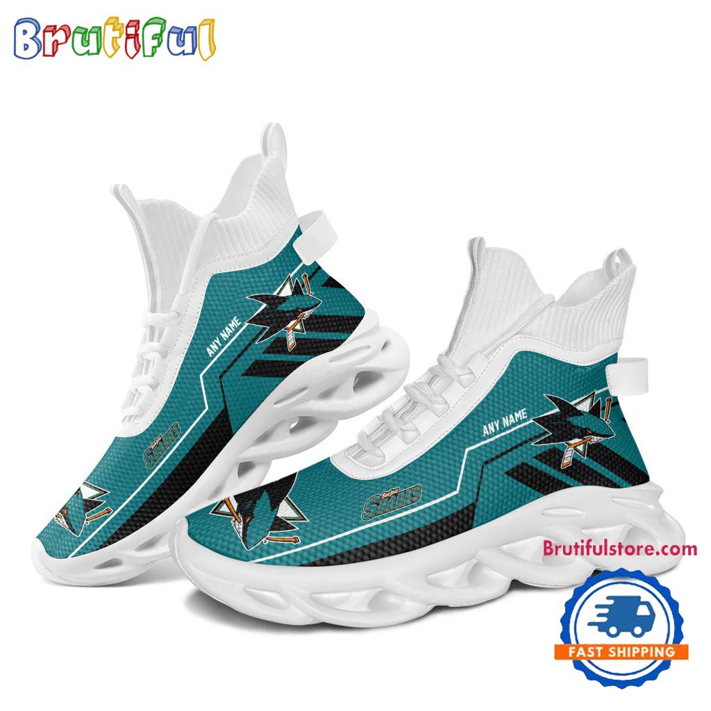 NHL San Jose Sharks Personalized Name Hockey Team Design High Top Max Soul Shoes