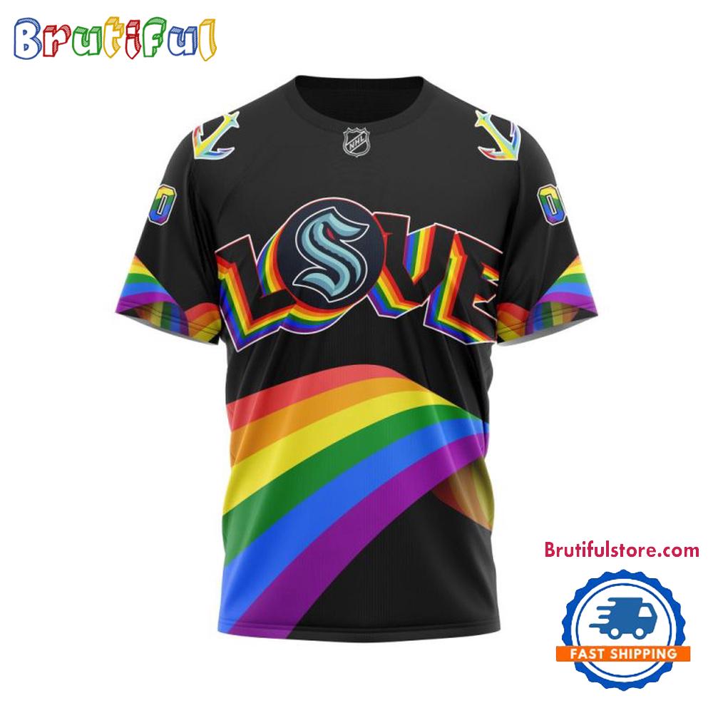 NHL Seattle Kraken Lover LGBT Pride Month Personalized T Shirt, Hoodie, Sweatshirt