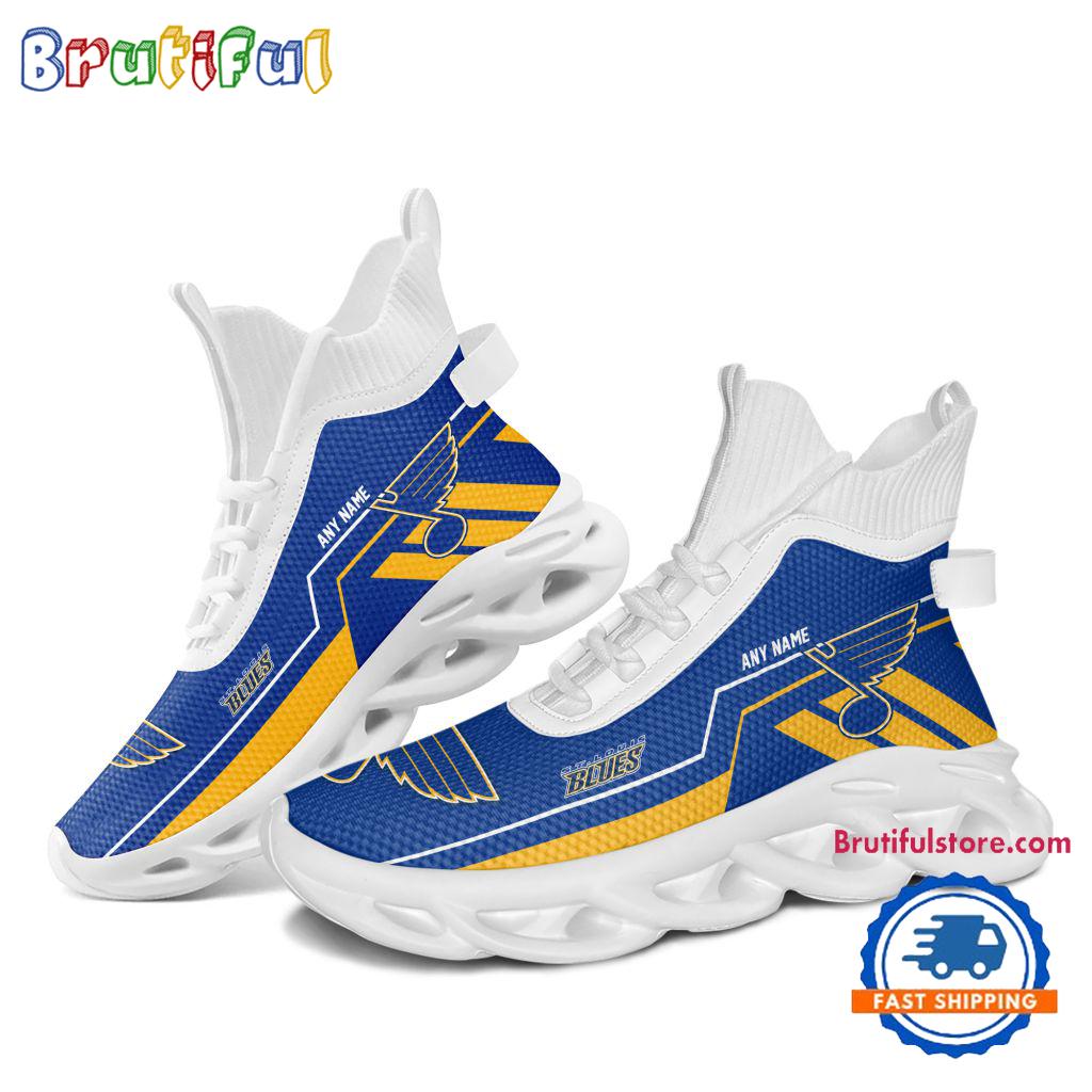 NHL St. Louis Blues Personalized Name Hockey Team Design High Top Max Soul Shoes