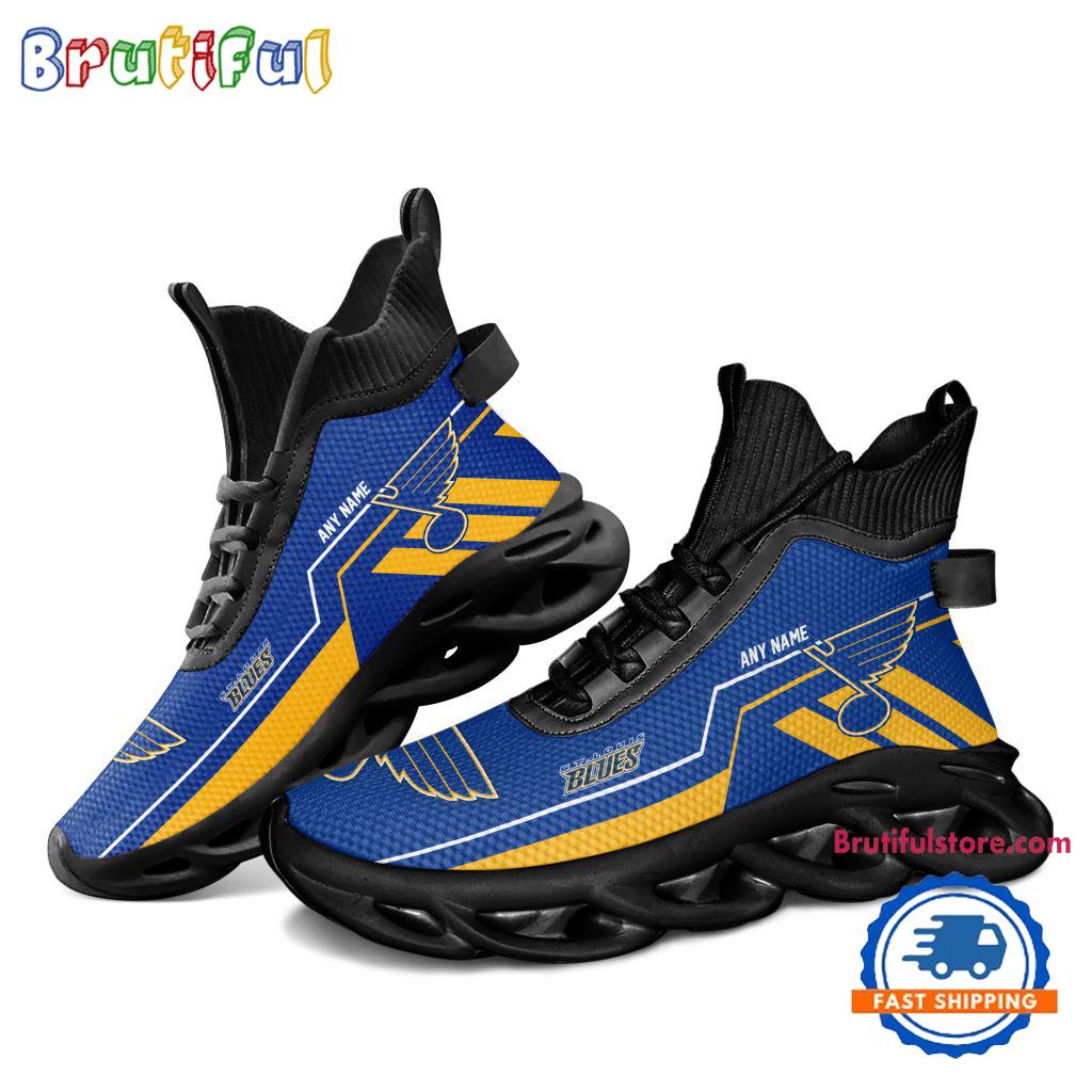 NHL St. Louis Blues Personalized Name Hockey Team Design High Top Max Soul Shoes