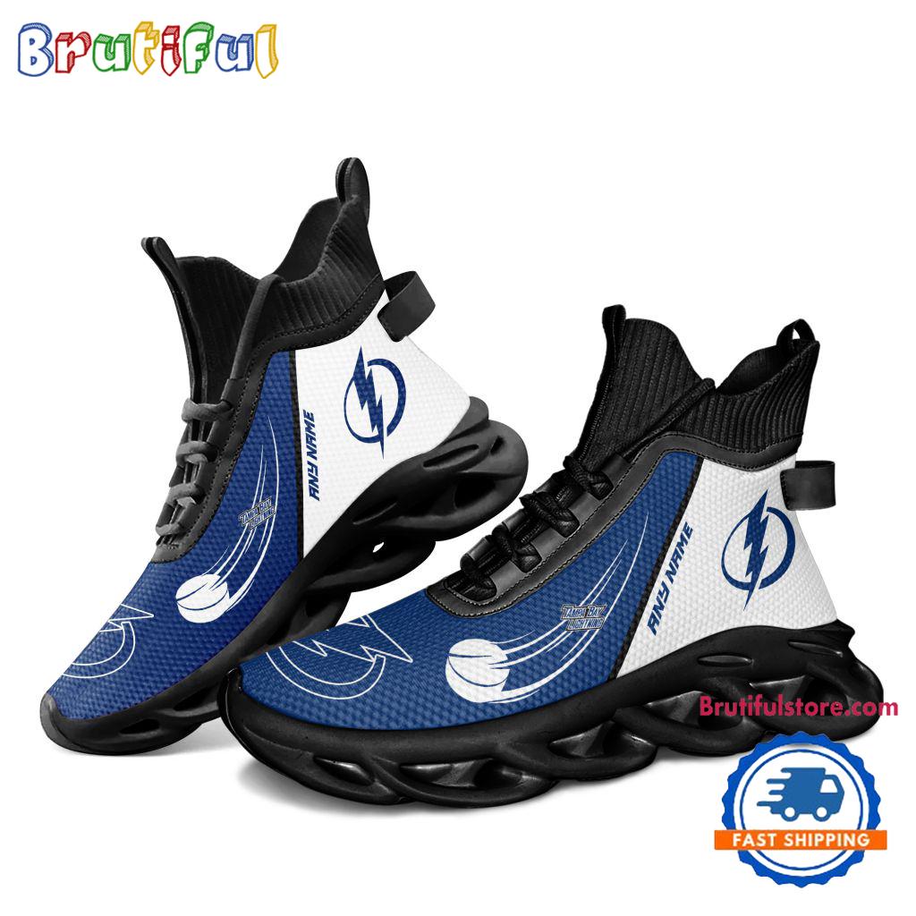 NHL Tampa Bay Lightning Custom Name High Top Max Soul Shoes, Hockey Team Design Shoes Sneaker
