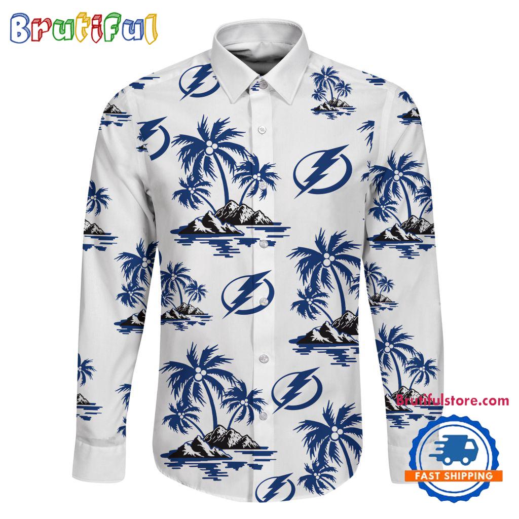 NHL Tampa Bay Lightning Special Hockey Long Sleeve Hawaiian Design Button Shirt