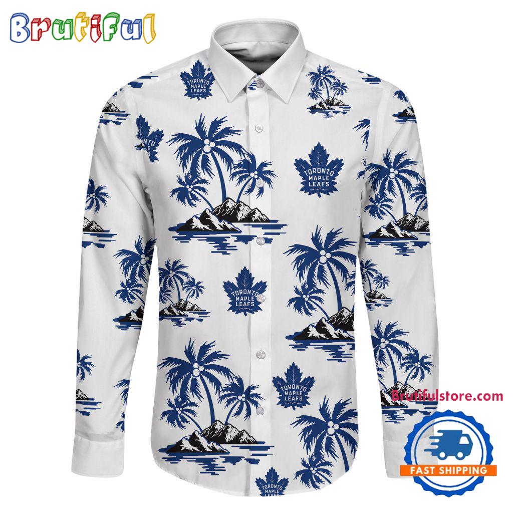 NHL Toronto Maple Leafs Special Hockey Long Sleeve Hawaiian Design Button Shirt