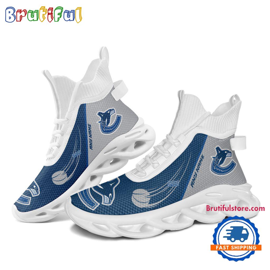 NHL Vancouver Canucks Custom Name High Top Max Soul Shoes, Hockey Team Design Shoes Sneaker