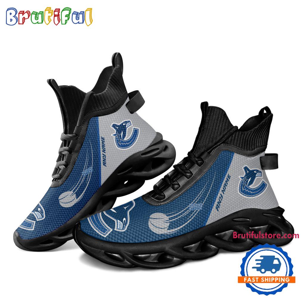 NHL Vancouver Canucks Custom Name High Top Max Soul Shoes, Hockey Team Design Shoes Sneaker