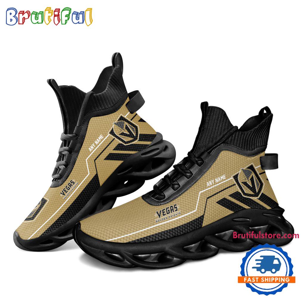 NHL Vegas Golden Knights Personalized Name Hockey Team Design High Top Max Soul Shoes