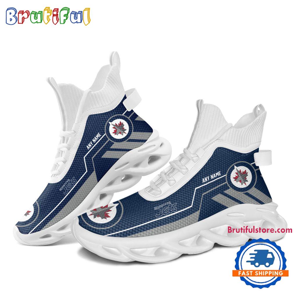 NHL Winnipeg Jets Personalized Name Hockey Team Design High Top Max Soul Shoes