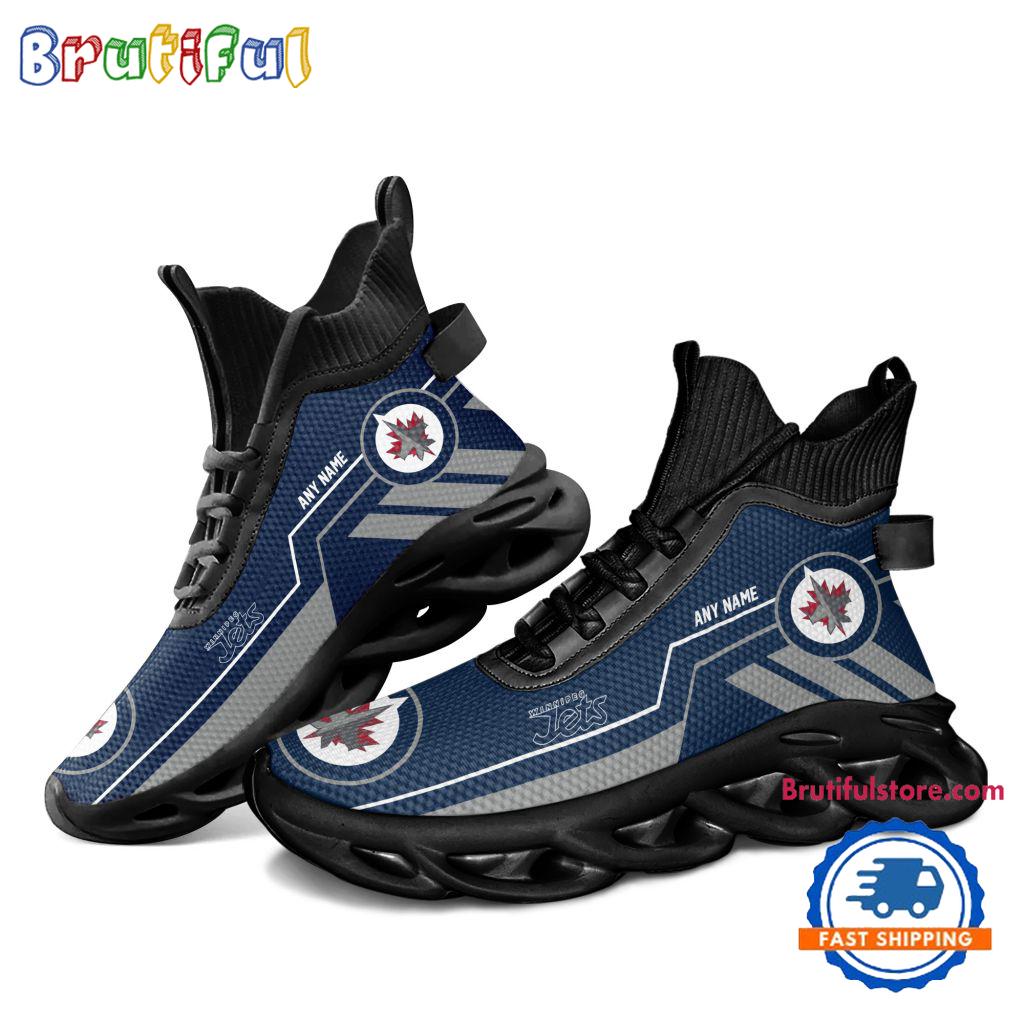 NHL Winnipeg Jets Personalized Name Hockey Team Design High Top Max Soul Shoes