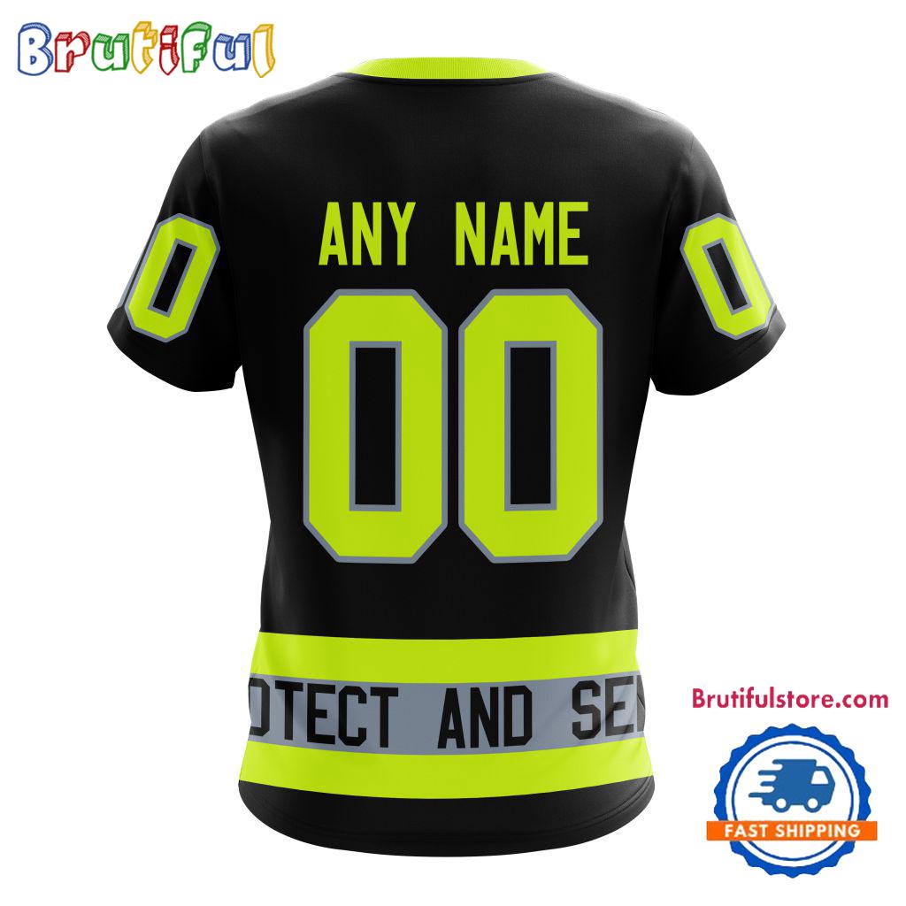 NHL Winnipeg Jets Specialized FireFighter Uniforms Color Design T Shirt