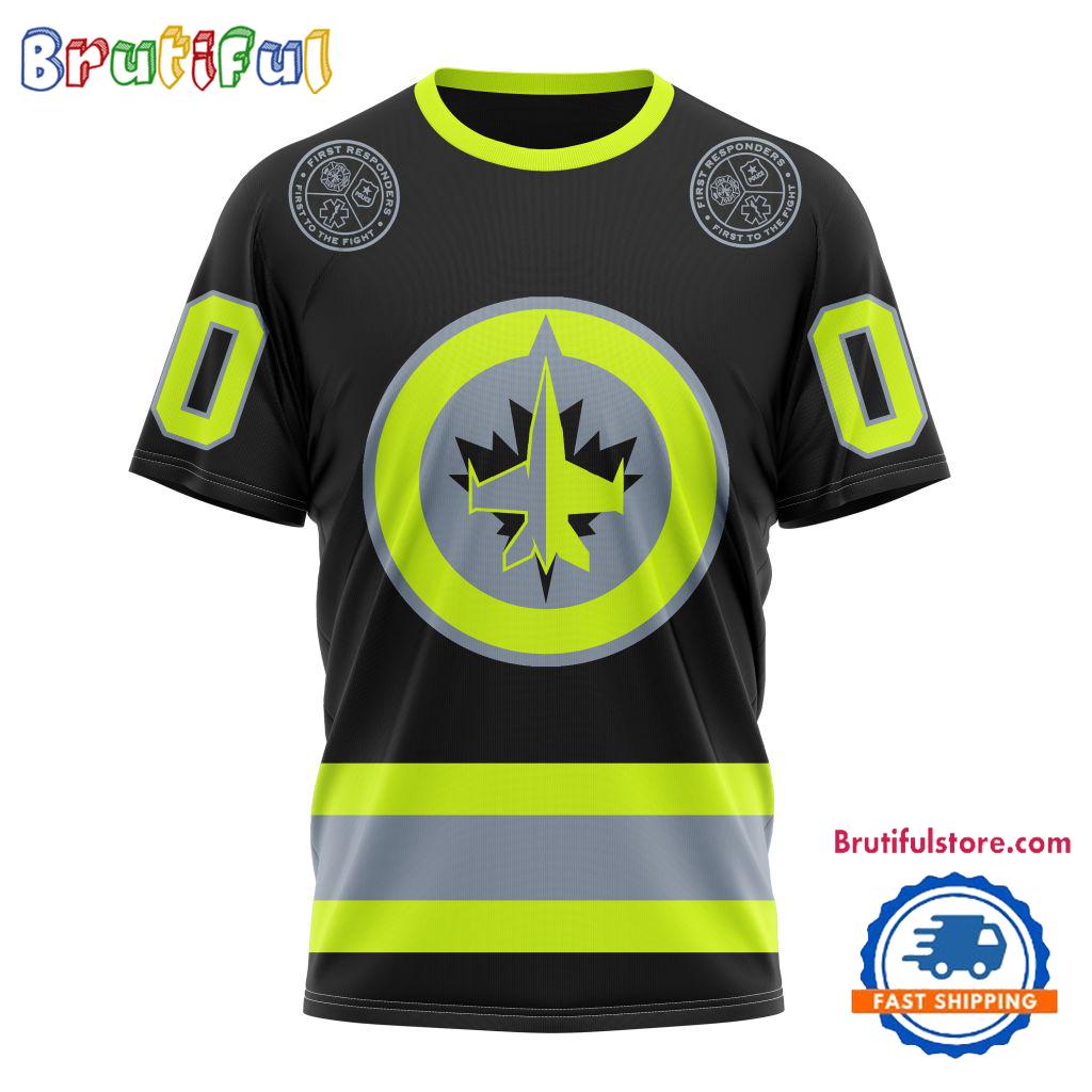 NHL Winnipeg Jets Specialized FireFighter Uniforms Color Design T Shirt