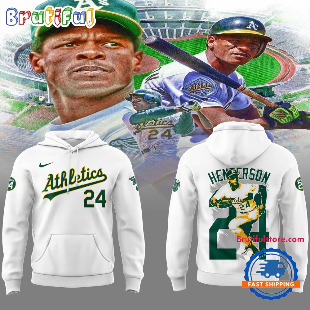 Oakland Athletics Rickey Henderson FOREVER 24 Hoodie