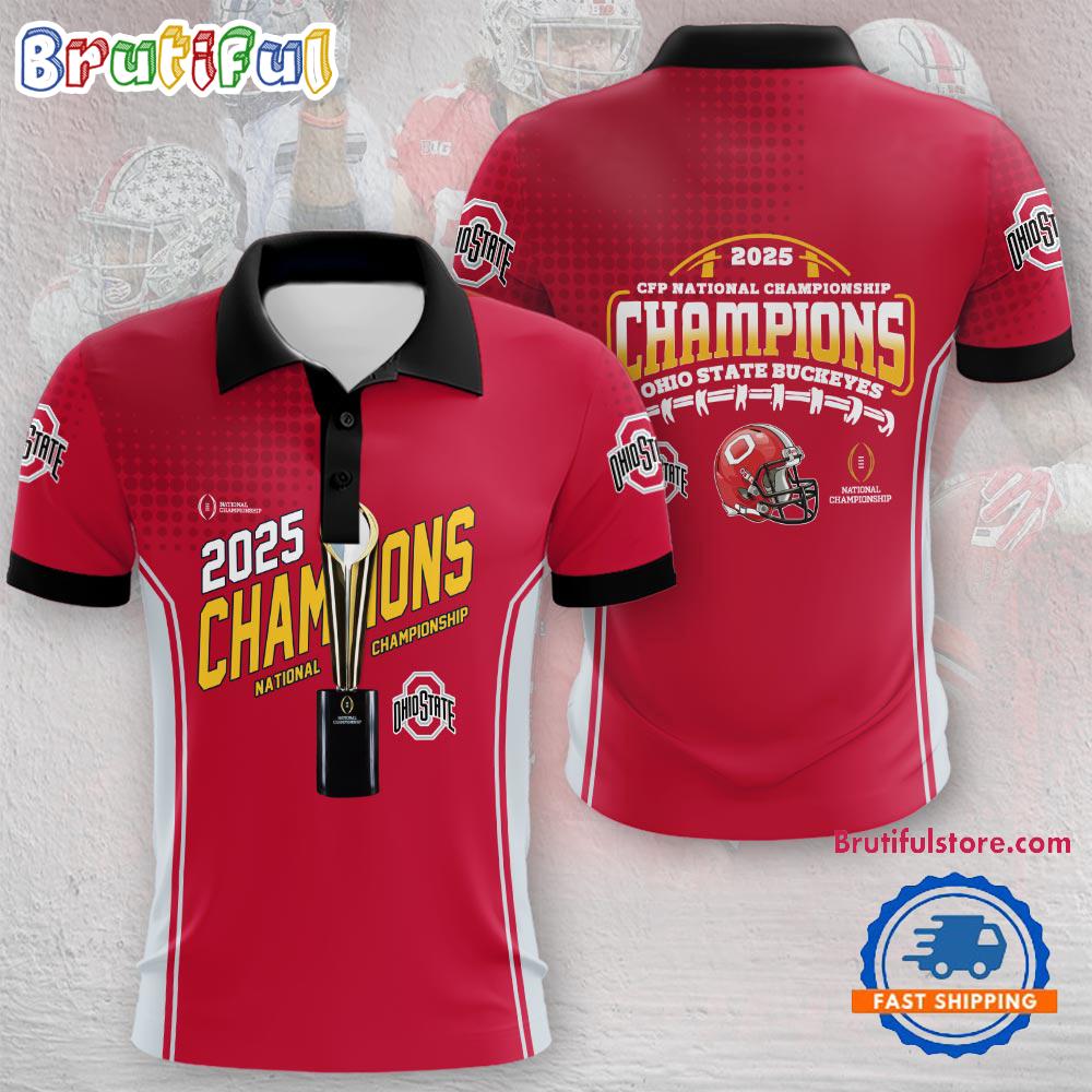 Ohio State Buckeyes 2025 CFP National Champions Polo Shirts