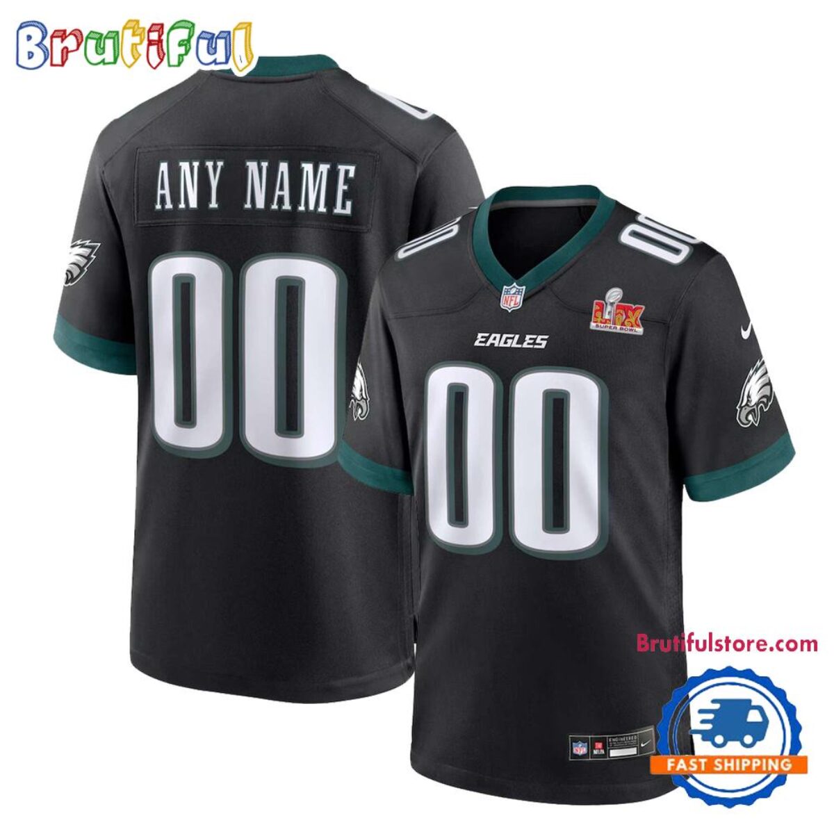 Philadelphia Eagles 2025 Super Bowl LIX Custom Name And Number