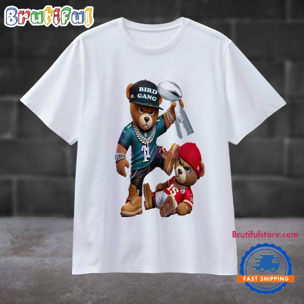 Philadelphia Eagles Beat Chiefs Teddy Bear Football T Shirt