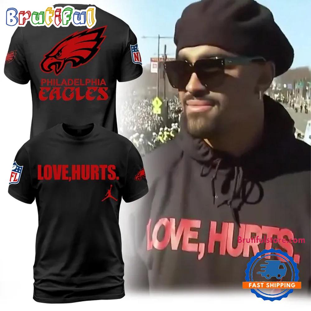 Philadelphia Eagles NFL x Love Hurts 2025 Champions Black T Shirt