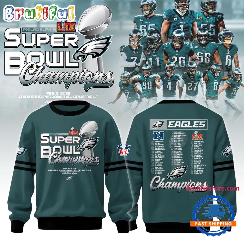 Philadelphia Eagles Super Bowl LIX Champions 2025 Limited New Design Sweatshirt