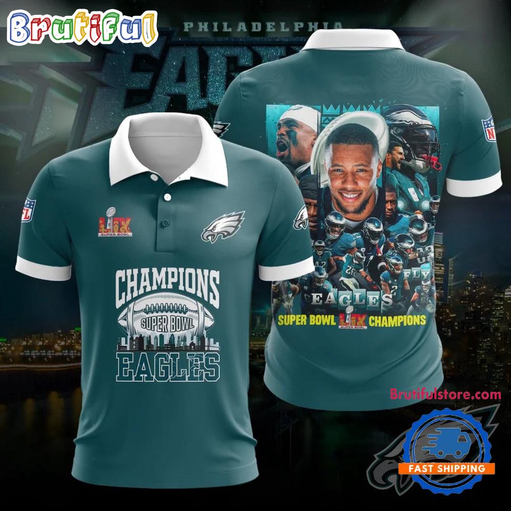 Philadelphia Eagles SUPER BOWL LIX CHAMPIONS 2025 New Polo Shirt