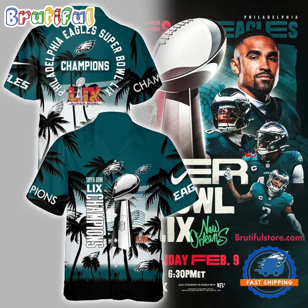 Philadelphia Eagles Super Bowl LIX Champions 2025 Summer Hawaiian Shirt