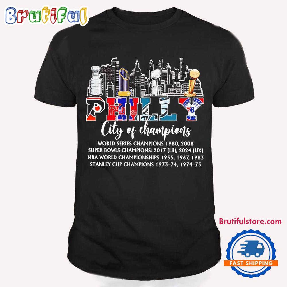 Philly City of Champions Philadelphia Sports Teams T Shirt