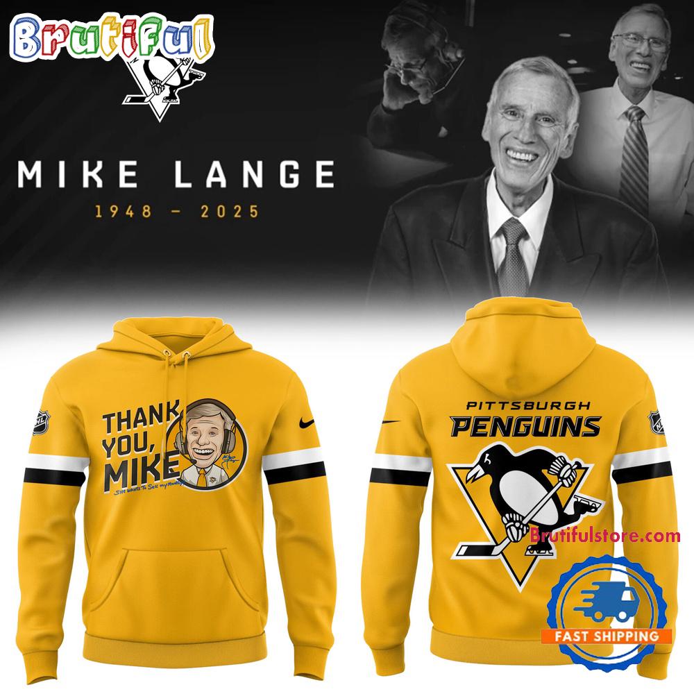 Pittsburgh Penguins Honoring The Legend Mike Lange Voice of the Penguins Yellow Hoodie