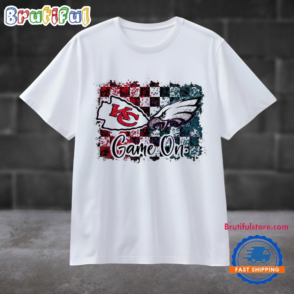 Retro Philadelphia Eagles Kansas City Chiefs Checkered T Shirt