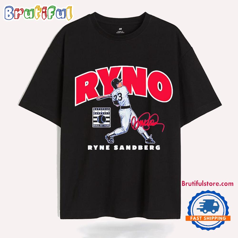 Ryne Sandberg Ryno Swing Chicago Cubs Signature T Shirt