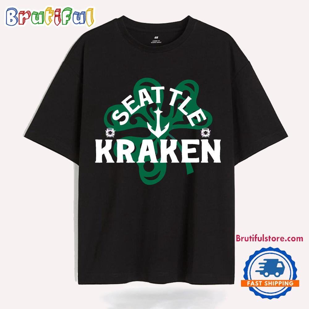 Seattle Kraken St Patricks Day Shamrock Design T Shirt