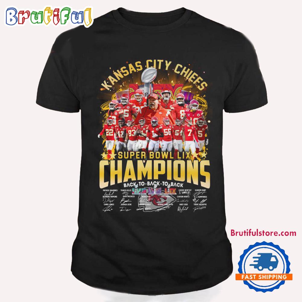 Super Bowl LIX 2024 2025 Champions Kansas City Chiefs Team Player Winner T Shirt
