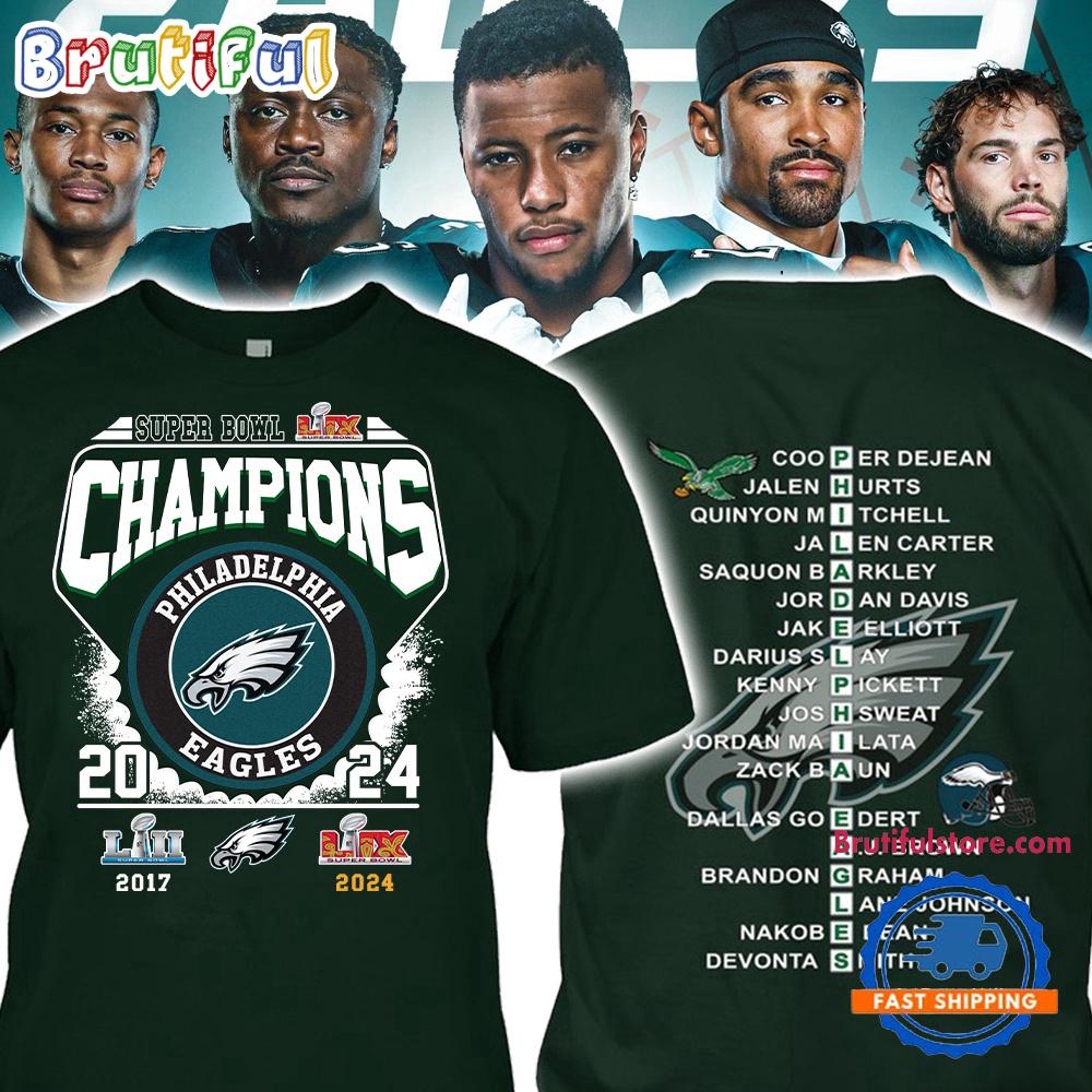 Super Bowl LIX Champions Philadelphia Eagles Football Team 3D Shirt