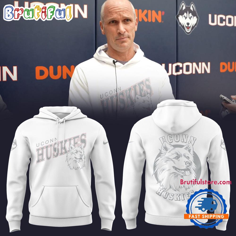 UConn Huskies Men’s Basketball Limited Edition 2025 White Hoodie