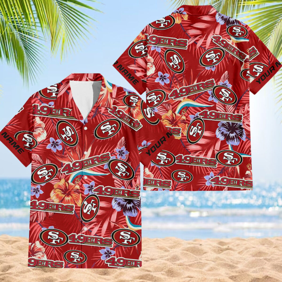 FLUSS needle punch football shirts 花柄 NFL-San-Francisco-49ers-