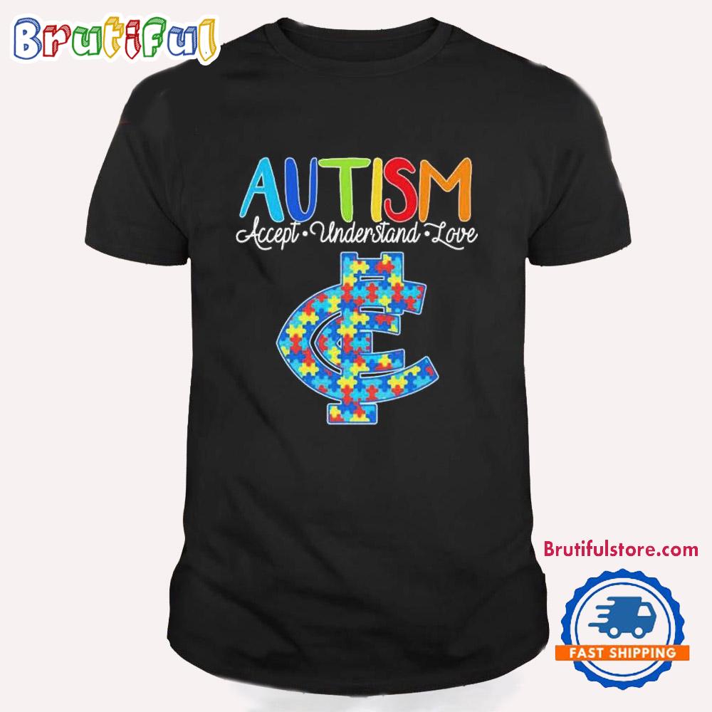 Carlton Blues Football Club Autism Accept Understand Love T Shirt