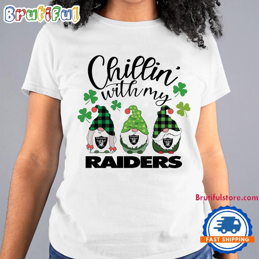 Chillin With My Las Vegas Raiders Gnomes St. Patricks Day New T Shirt