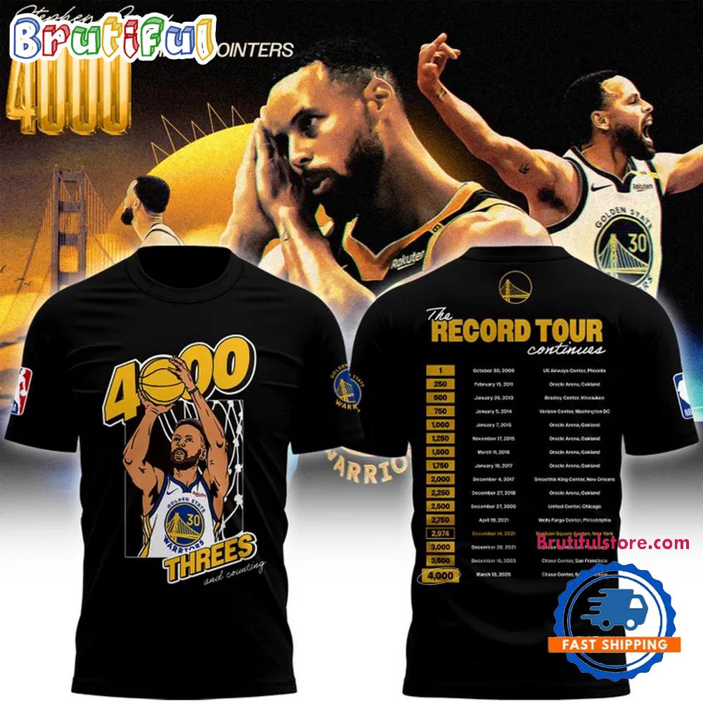 Golden State Warriors Special Stephen Curry 4000 Threes And Counting 3D All Over Print Shirt