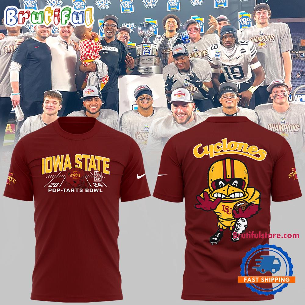 Iowa State Football Cyclone Strength All Over Print Red T Shirt